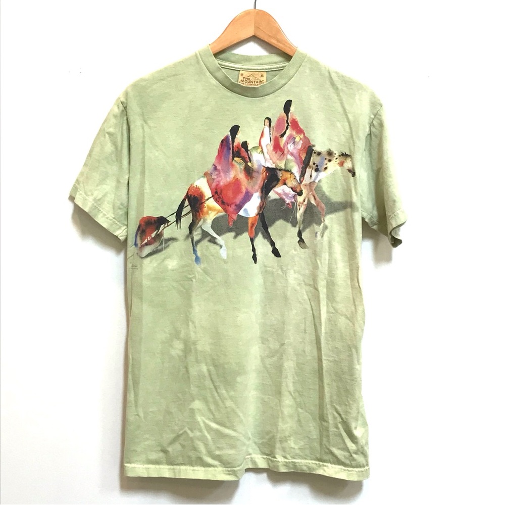 The Mountain Green Short Sleeve Tee with Horse Print